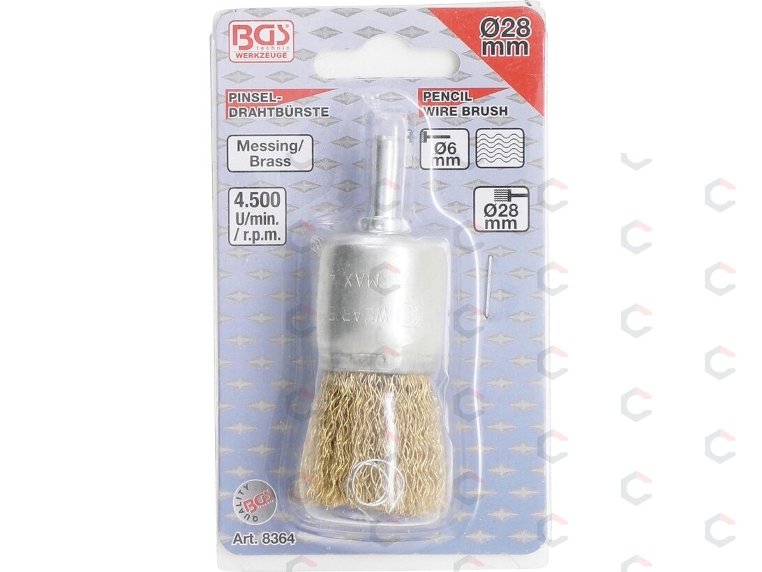 Šepetys vielinis teptuko tipo | padengtas žalvariu | Ø 25 mm (8364) 2 Šepetys vielinis teptuko tipo | padengtas žalvariu | Ø 25 mm (8364) 2