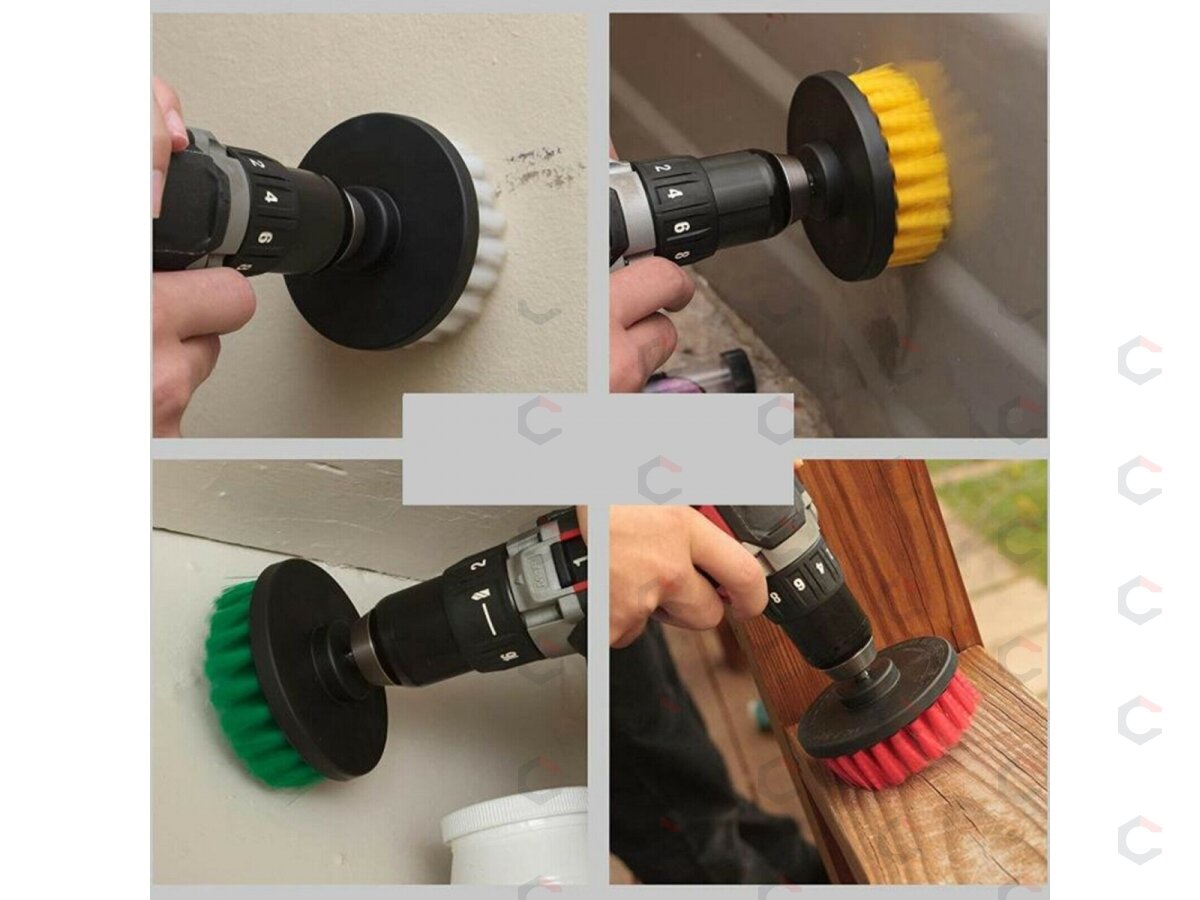 Šepečių rinkinys su Hex 6.3 mm (1/4") galu | Nailonas | 10 vnt. (DB10S) 3 Šepečių rinkinys su Hex 6.3 mm (1/4") galu | Nailonas | 10 vnt. (DB10S) 3