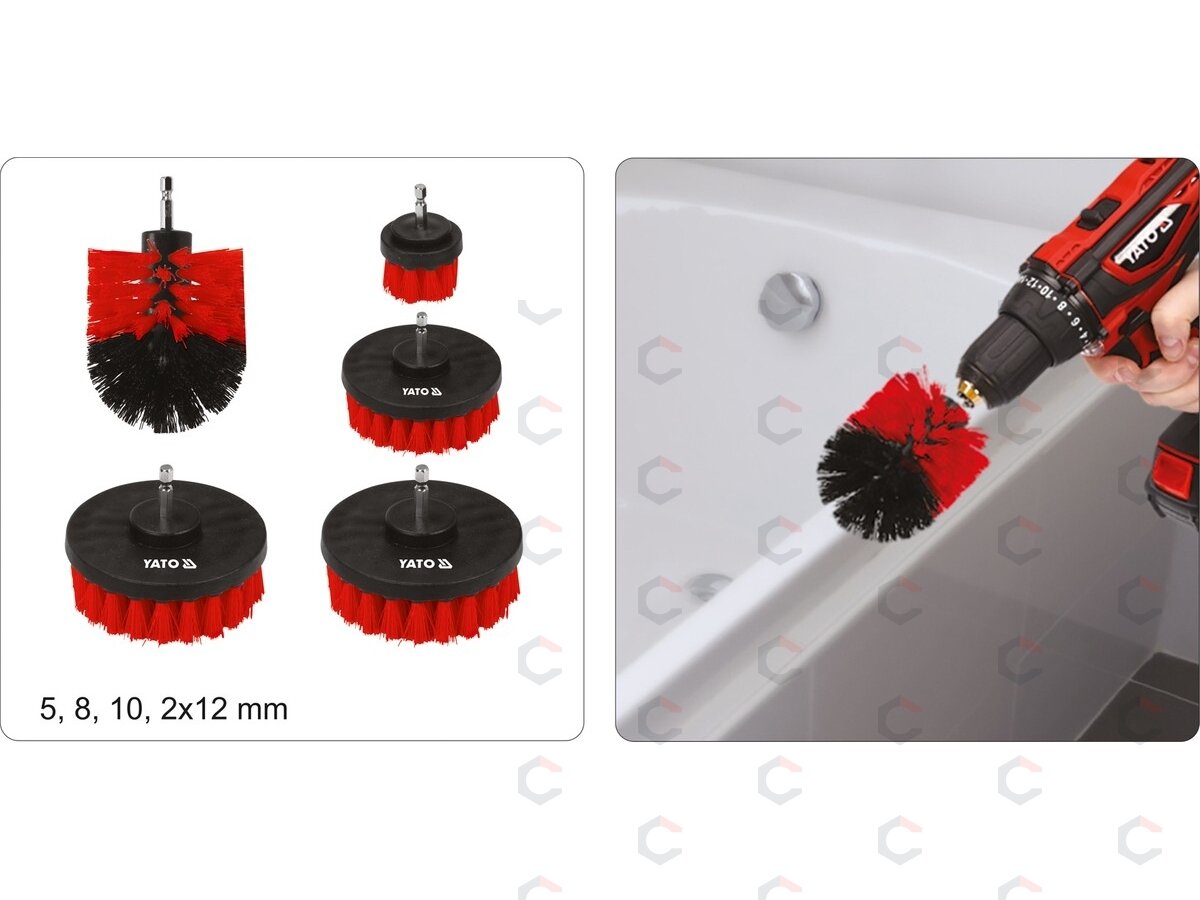 Šepečių rinkinys su Hex 6.3 mm (1/4") galu | Nailonas | 5 vnt. (YT-47777) 3 Šepečių rinkinys su Hex 6.3 mm (1/4") galu | Nailonas | 5 vnt. (YT-47777) 3
