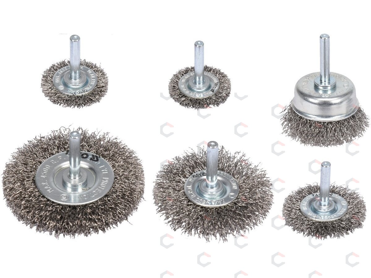 Šepečių rinkinys su kotu | nerūdijantis plienas | INOX | 6 vnt. (YT-47593) Šepečių rinkinys su kotu | nerūdijantis plienas | INOX | 6 vnt. (YT-47593)