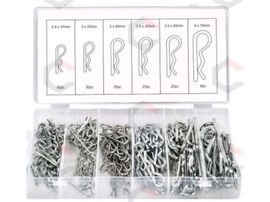 Segtukų rinkinys asortimentas | R tipas | Ø 2,4 - 4,0 mm | 150 vnt. (ES0150)