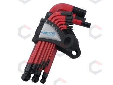 Šešiakampių raktų komplektas 1.5-10mm Cr-V, 9vnt. (YJHK-710S) Šešiakampių raktų komplektas 1.5-10mm Cr-V, 9vnt. (YJHK-710S)
