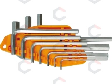 Šešiakampių raktų komplektas / hex / 10vnt. 1,5 - 10mm (56393) Šešiakampių raktų komplektas / hex / 10vnt. 1,5 - 10mm (56393)