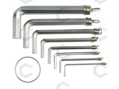 Šešiakampių raktų komplektas / hex / 8vnt. 2 - 10mm (56392) Šešiakampių raktų komplektas / hex / 8vnt. 2 - 10mm (56392)
