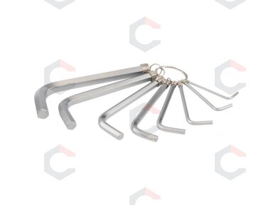 Šešiakampių raktų komplektas / hex / 8vnt. 2 - 10mm , CrV6150 (YT-0503) Šešiakampių raktų komplektas / hex / 8vnt. 2 - 10mm , CrV6150 (YT-0503)