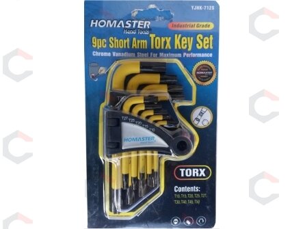 Šešiakampių raktų komplektas TORX 9vnt, CR-V, T10-50 (YJHK-712S) 1