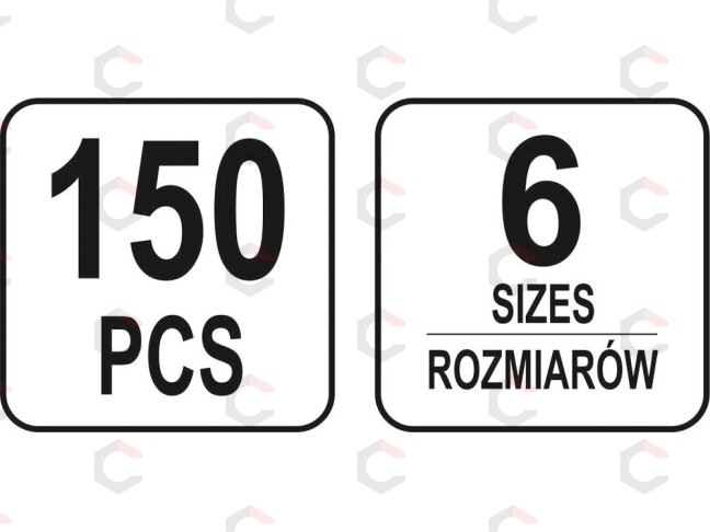 Segtukų rinkinys R tipo | Ø 2,4 - 4,0 mm | 150 vnt. (YT-06883) 4 Segtukų rinkinys R tipo | Ø 2,4 - 4,0 mm | 150 vnt. (YT-06883) 4