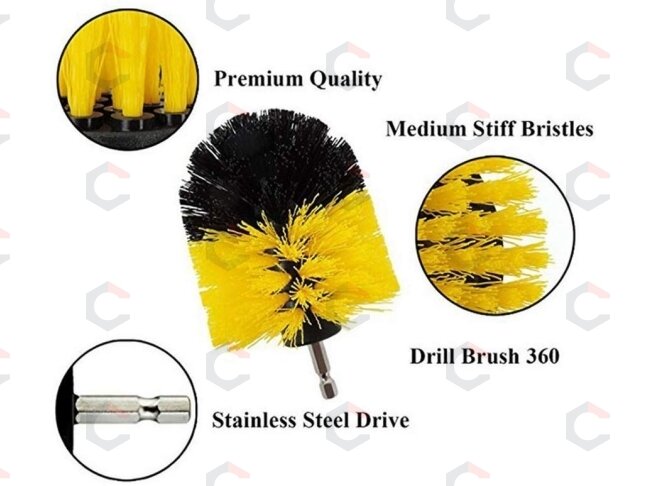 Šepečių rinkinys su Hex 6.3 mm (1/4") galu | Nailonas | 3 vnt. (DB003) 2 Šepečių rinkinys su Hex 6.3 mm (1/4") galu | Nailonas | 3 vnt. (DB003) 2