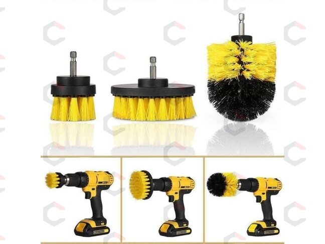 Šepečių rinkinys su Hex 6.3 mm (1/4") galu | Nailonas | 3 vnt. (DB003) 4 Šepečių rinkinys su Hex 6.3 mm (1/4") galu | Nailonas | 3 vnt. (DB003) 4