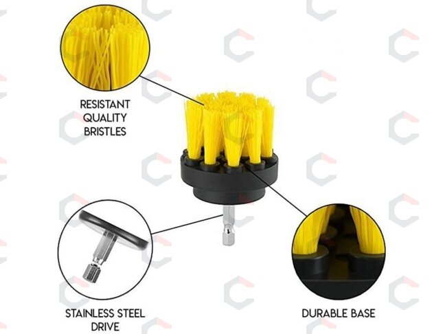 Šepečių rinkinys su Hex 6.3 mm (1/4") galu | Nailonas | 3 vnt. (DB003) 6 Šepečių rinkinys su Hex 6.3 mm (1/4") galu | Nailonas | 3 vnt. (DB003) 6