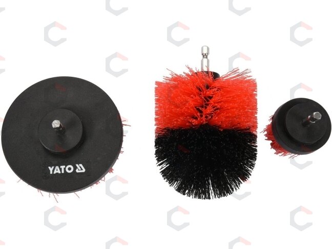 Šepečių rinkinys su Hex 6.3 mm (1/4") galu | Nailonas | 3 vnt. (YT-47553) 1 Šepečių rinkinys su Hex 6.3 mm (1/4") galu | Nailonas | 3 vnt. (YT-47553) 1