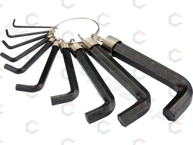 Šešiakampių raktų komplektas 2-14 mm, /hex/ 10vnt. (56400) 1 Šešiakampių raktų komplektas 2-14 mm, /hex/ 10vnt. (56400) 1