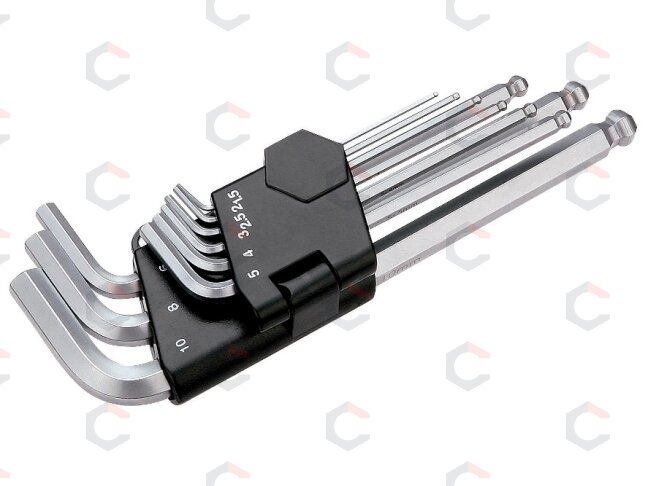 Šešiakampių šarnyrinių raktų komplektas | ilgas tipas | 1.5-10 mm | 9 vnt. (ES-1704) Šešiakampių šarnyrinių raktų komplektas | ilgas tipas | 1.5-10 mm | 9 vnt. (ES-1704)