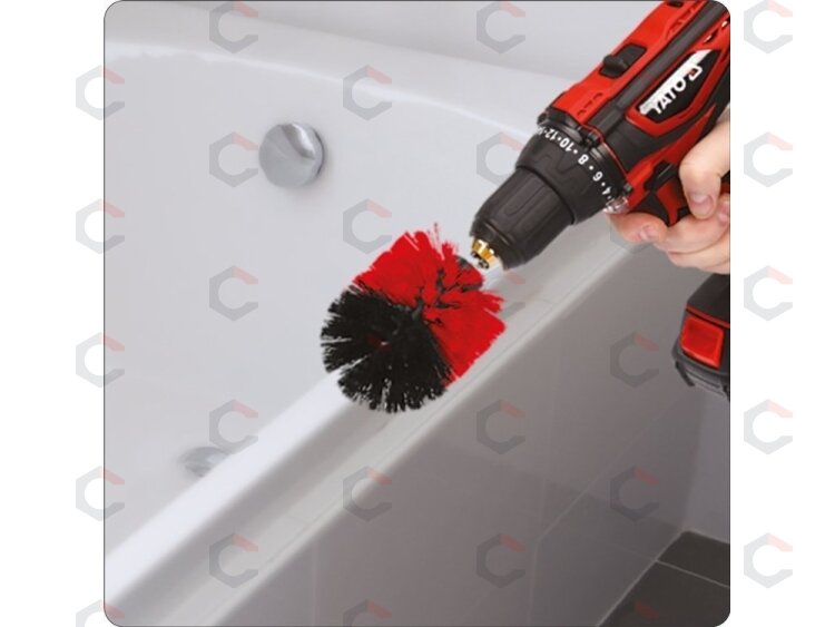 Šepečių rinkinys su Hex 6.3 mm (1/4") galu | Nailonas | 3 vnt. (YT-47553) 2