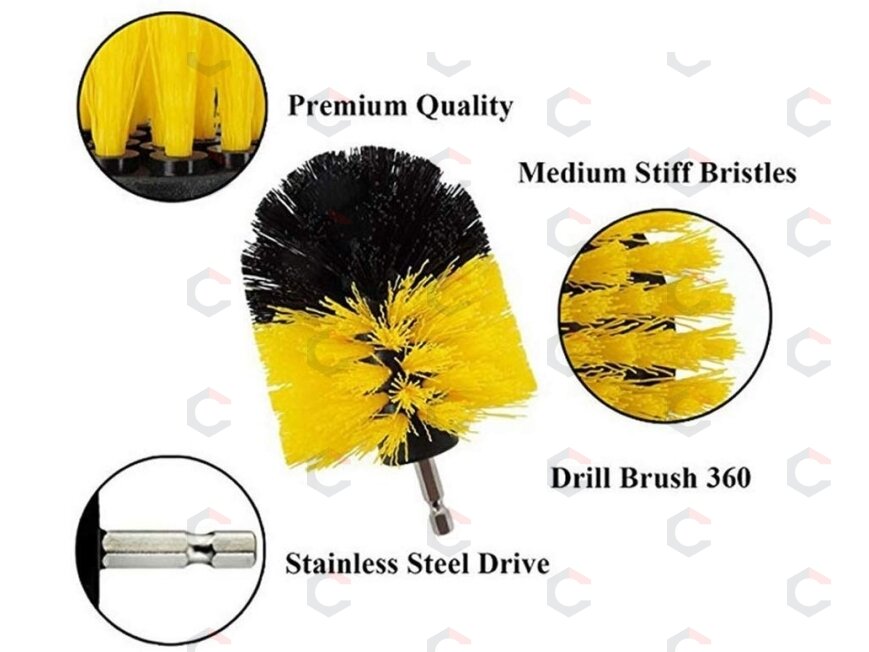 Šepečių rinkinys su Hex 6.3 mm (1/4") galu | Nailonas | 3 vnt. (DB003) 2 Šepečių rinkinys su Hex 6.3 mm (1/4") galu | Nailonas | 3 vnt. (DB003) 2