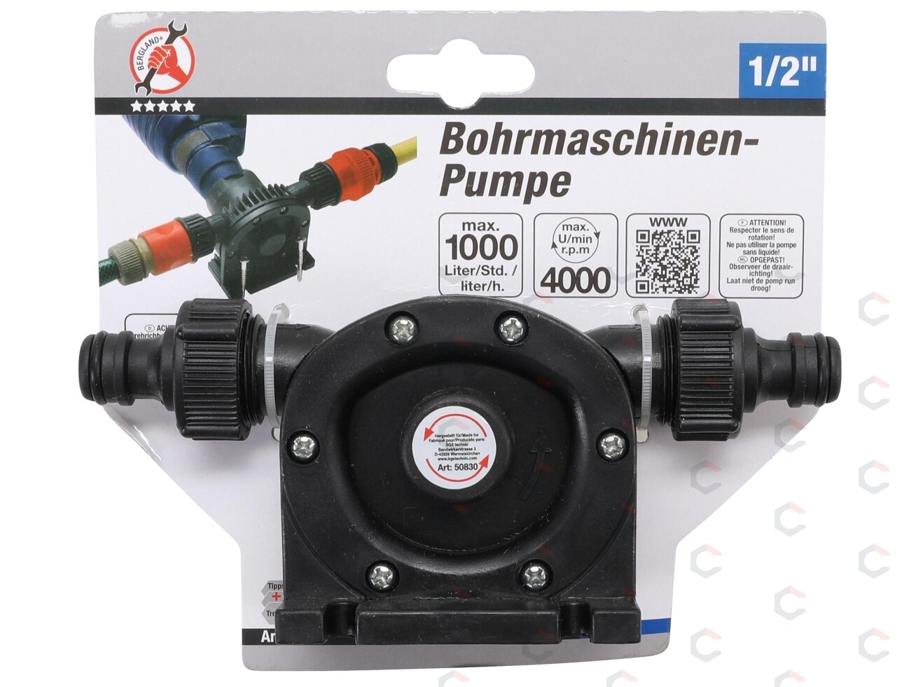 Siurblys su antgaliais statomas į grąžtą | 1/2" | 1000 l / h (50830) 1 Siurblys su antgaliais statomas į grąžtą | 1/2" | 1000 l / h (50830) 1