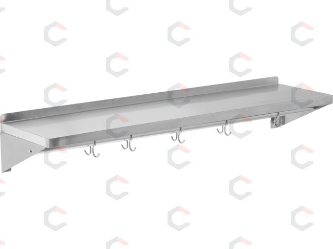 Vienguba sieninė lentyna su borteliu ir kabliukais YATO | 150 × 30 × 18 cm (YG-08938) 1 Vienguba sieninė lentyna su borteliu ir kabliukais YATO | 150 × 30 × 18 cm (YG-08938) 1