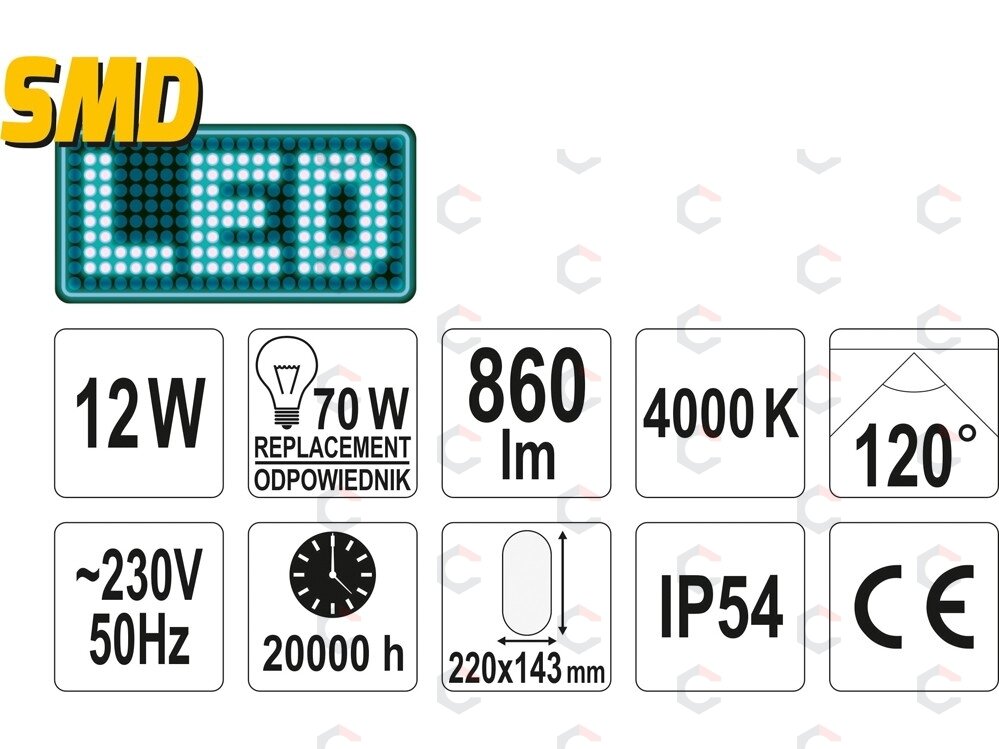 Sieninis, lubinis žibintas ovalo formos 12W LED (YT-81835) 2 Sieninis, lubinis žibintas ovalo formos 12W LED (YT-81835) 2