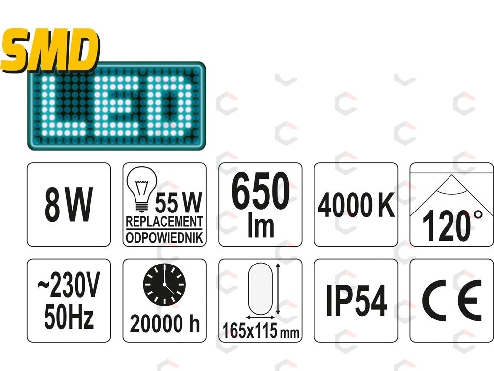 Sieninis, lubinis žibintas ovalo formos 8W LED (YT-81834) 2 Sieninis, lubinis žibintas ovalo formos 8W LED (YT-81834) 2