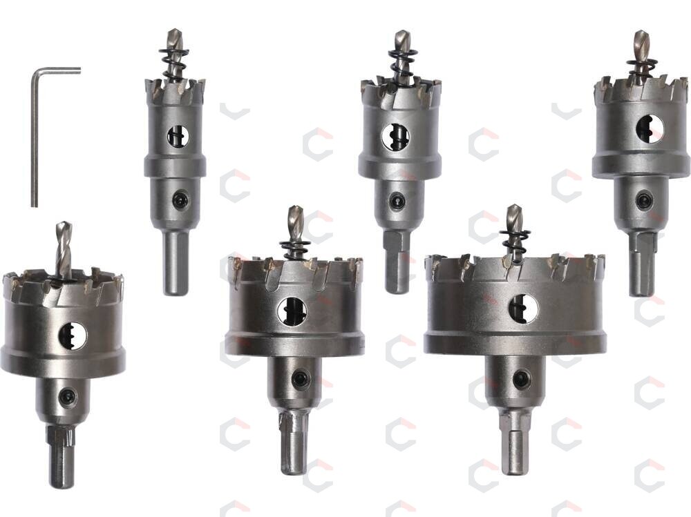 Skylių pjūklų / grąžtų rinkinys metalui TCT | 6 vnt. (YT-44077) 1 Skylių pjūklų / grąžtų rinkinys metalui TCT | 6 vnt. (YT-44077) 1