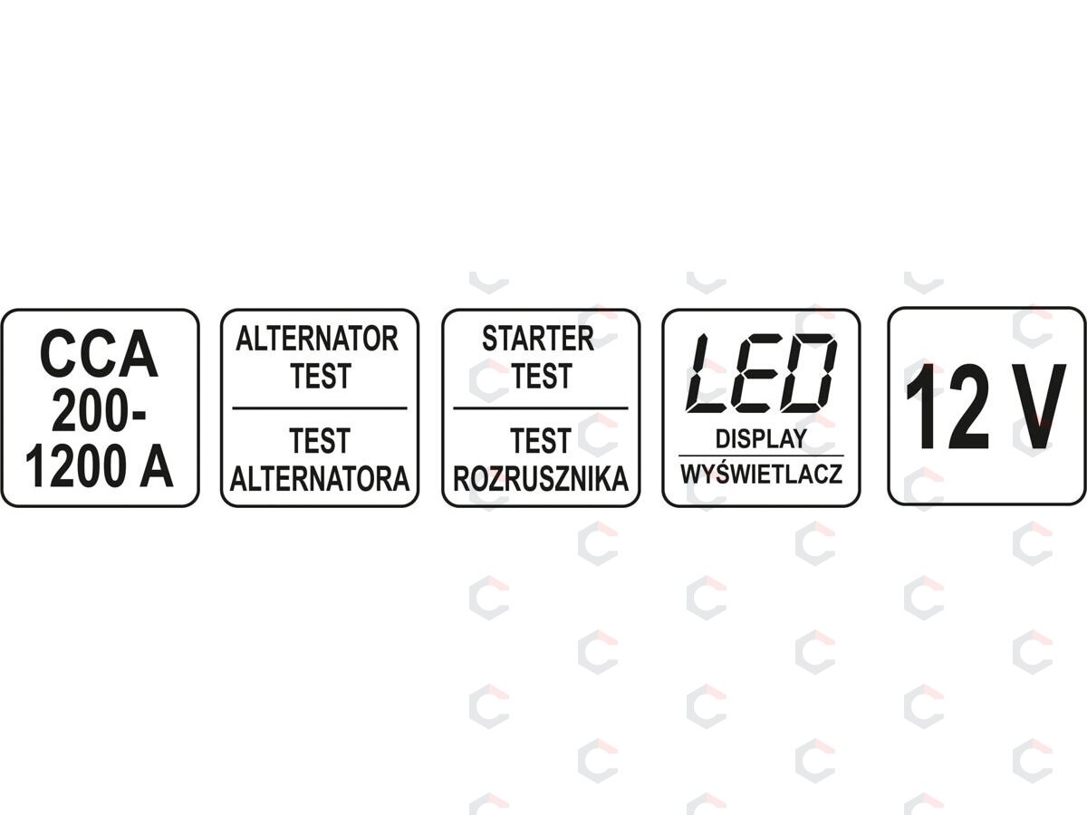 Skaitmeninis akumuliatoriaus testeris 12V (YT-83113) 4 Skaitmeninis akumuliatoriaus testeris 12V (YT-83113) 4