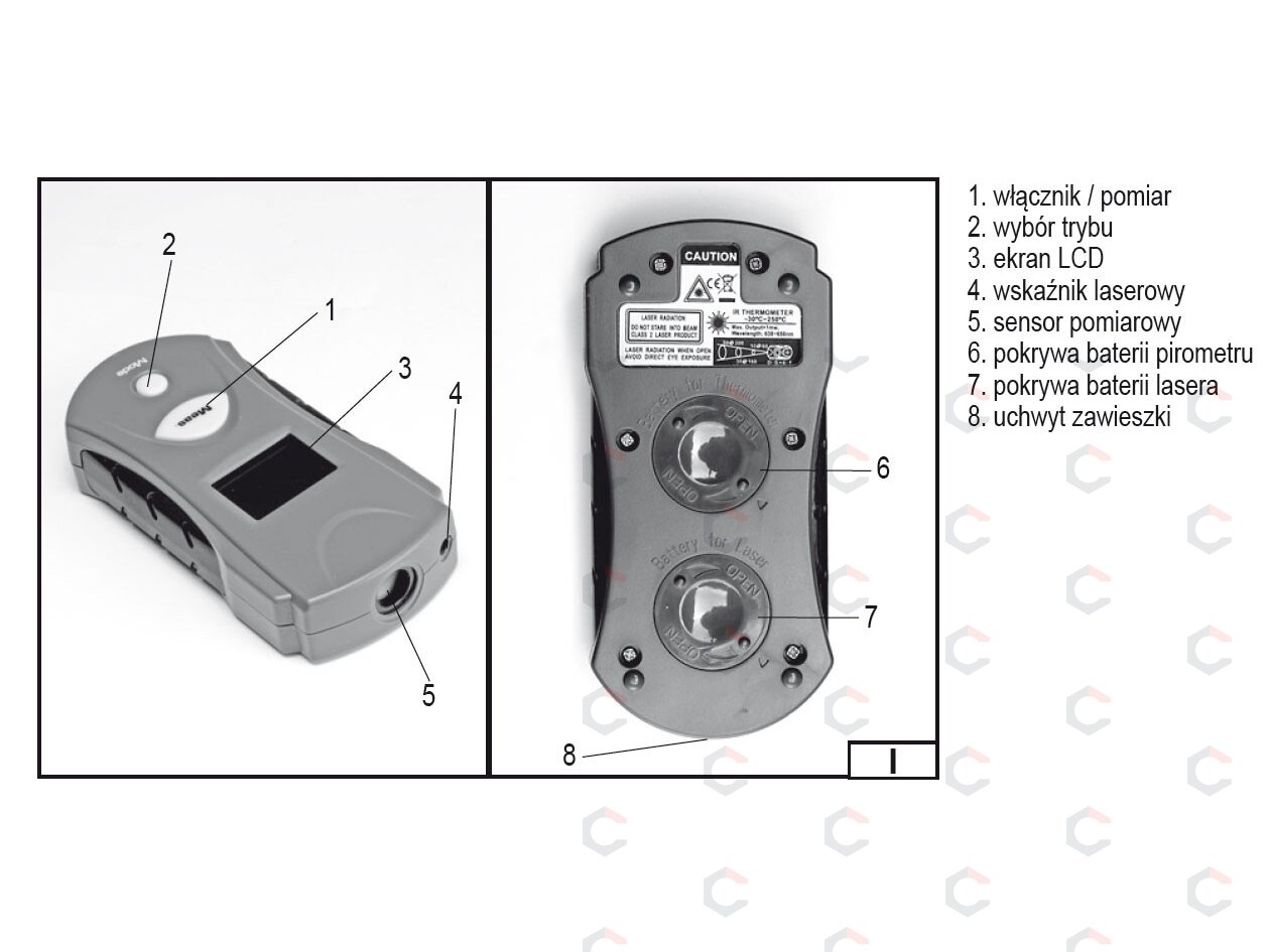 Skaitmeninis lazerinis termometras | Nuo -30 iki 250 ° C (81761) 3
