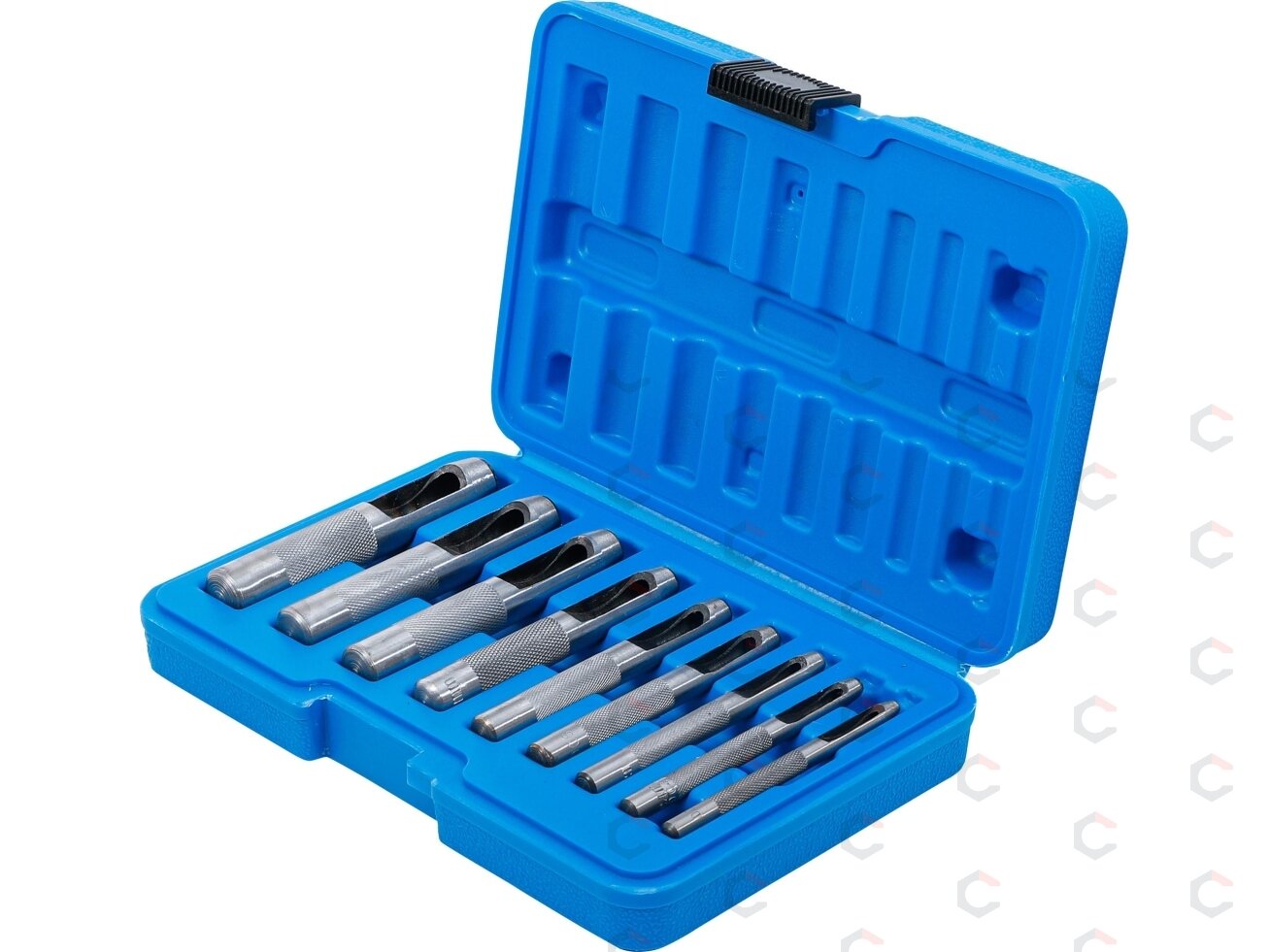 Skylių išmušėjų komplektas | 3 - 12 mm | 9 vnt. (565) 4 Skylių išmušėjų komplektas | 3 - 12 mm | 9 vnt. (565) 4