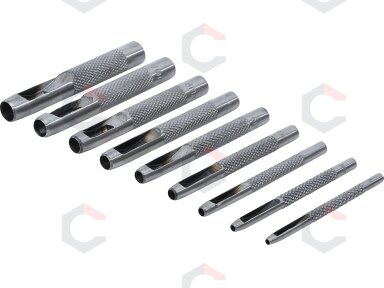Skylių išmušėjų komplektas | 2,5-10 mm | 9 vnt. (50619) Skylių išmušėjų komplektas | 2,5-10 mm | 9 vnt. (50619)