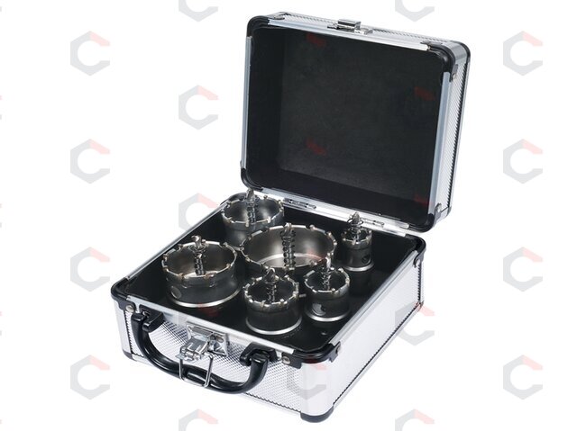 Skylių pjūklų / grąžtų rinkinys metalui TCT | 6 vnt. (YT-44077) 4 Skylių pjūklų / grąžtų rinkinys metalui TCT | 6 vnt. (YT-44077) 4
