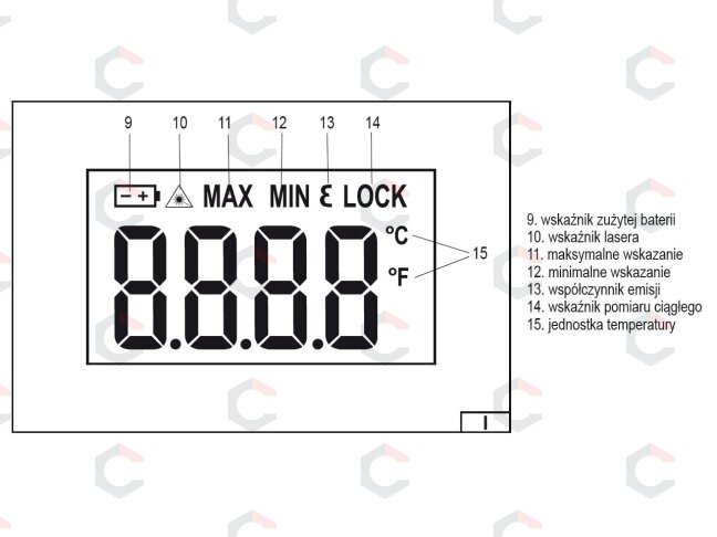 Skaitmeninis lazerinis termometras | Nuo -30 iki 250 ° C (81761) 2