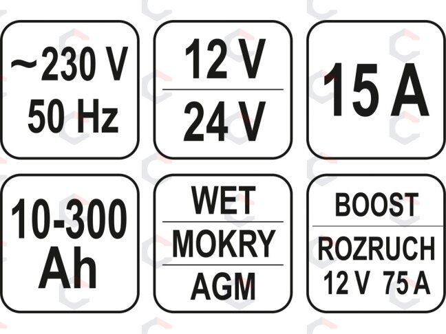 Skaitmeninis pakrovėjas DC 12V 15A / DC 24V 7.5A su 75AMP | užvedimo funkcija (YT-83051) 2 Skaitmeninis pakrovėjas DC 12V 15A / DC 24V 7.5A su 75AMP | užvedimo funkcija (YT-83051) 2