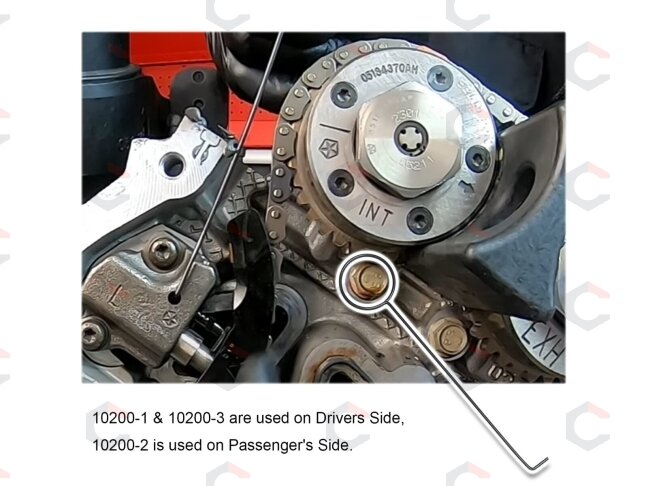 Skirstomojo veleno fazės paskirstymo grandinės įrankiai | VW Chrysler Dodge 3.6L 10200A+10202 (JK36) 5 Skirstomojo veleno fazės paskirstymo grandinės įrankiai | VW Chrysler Dodge 3.6L 10200A+10202 (JK36) 5