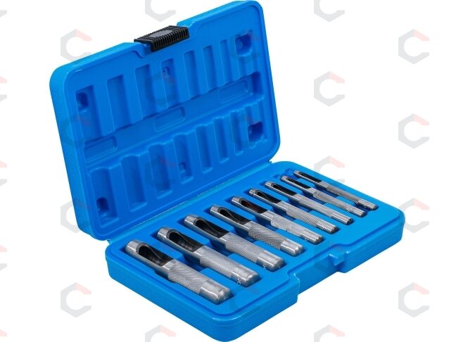 Skylių išmušėjų komplektas | 3 - 12 mm | 9 vnt. (565) 3 Skylių išmušėjų komplektas | 3 - 12 mm | 9 vnt. (565) 3