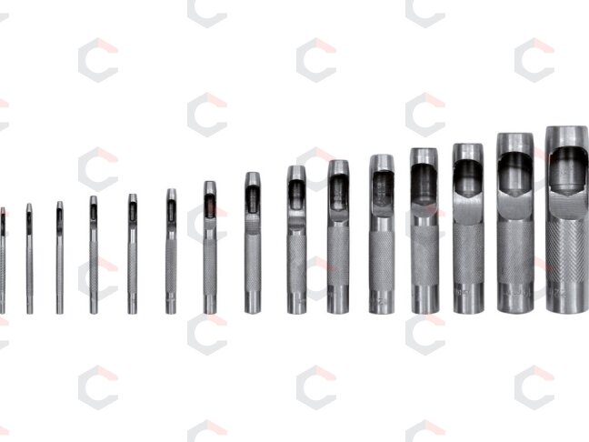 Skylių išmušėjų odoje rinkinys | 2-22 mm | 15 vnt. (YT-3591) 1 Skylių išmušėjų odoje rinkinys | 2-22 mm | 15 vnt. (YT-3591) 1