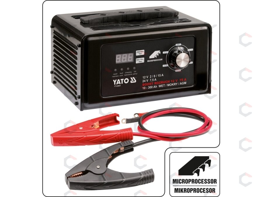 Skaitmeninis pakrovėjas DC 12V 15A / DC 24V 7.5A su 75AMP | užvedimo funkcija (YT-83051) 3 Skaitmeninis pakrovėjas DC 12V 15A / DC 24V 7.5A su 75AMP | užvedimo funkcija (YT-83051) 3