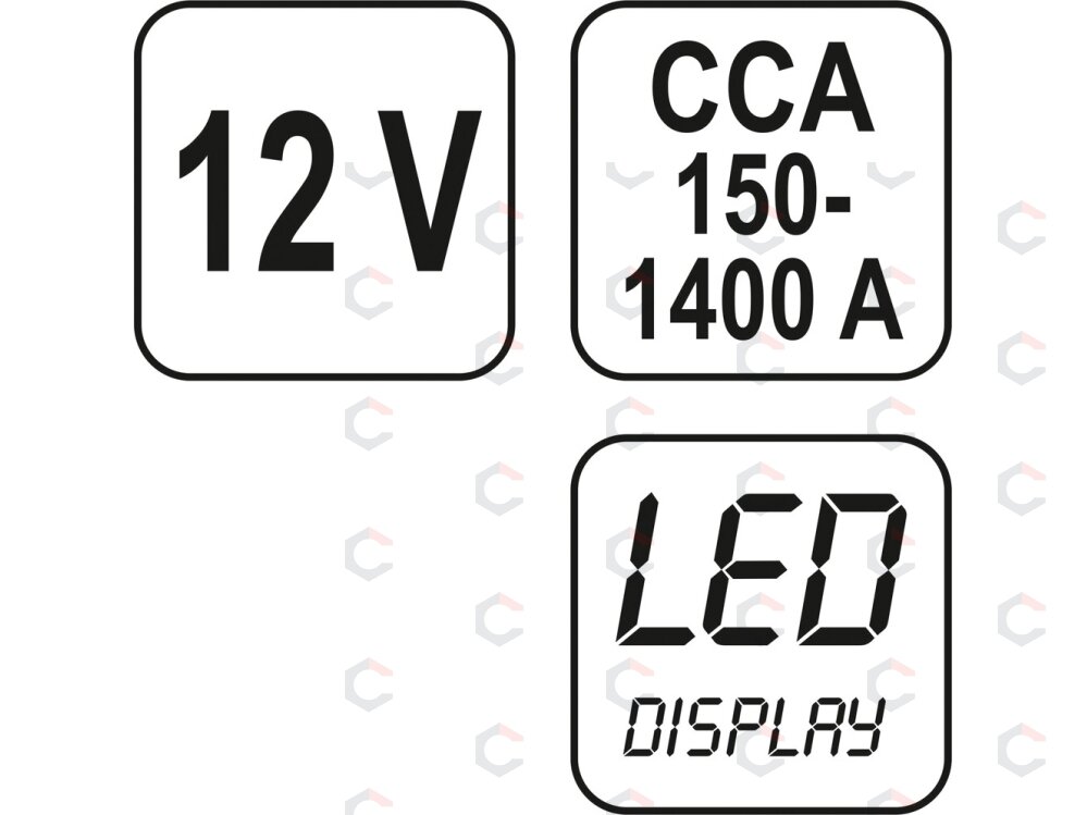 Skaitmeninis akumuliatorių testeris | 12 V | 150–1400 A CCA (YT-8311) 5 Skaitmeninis akumuliatorių testeris | 12 V | 150–1400 A CCA (YT-8311) 5