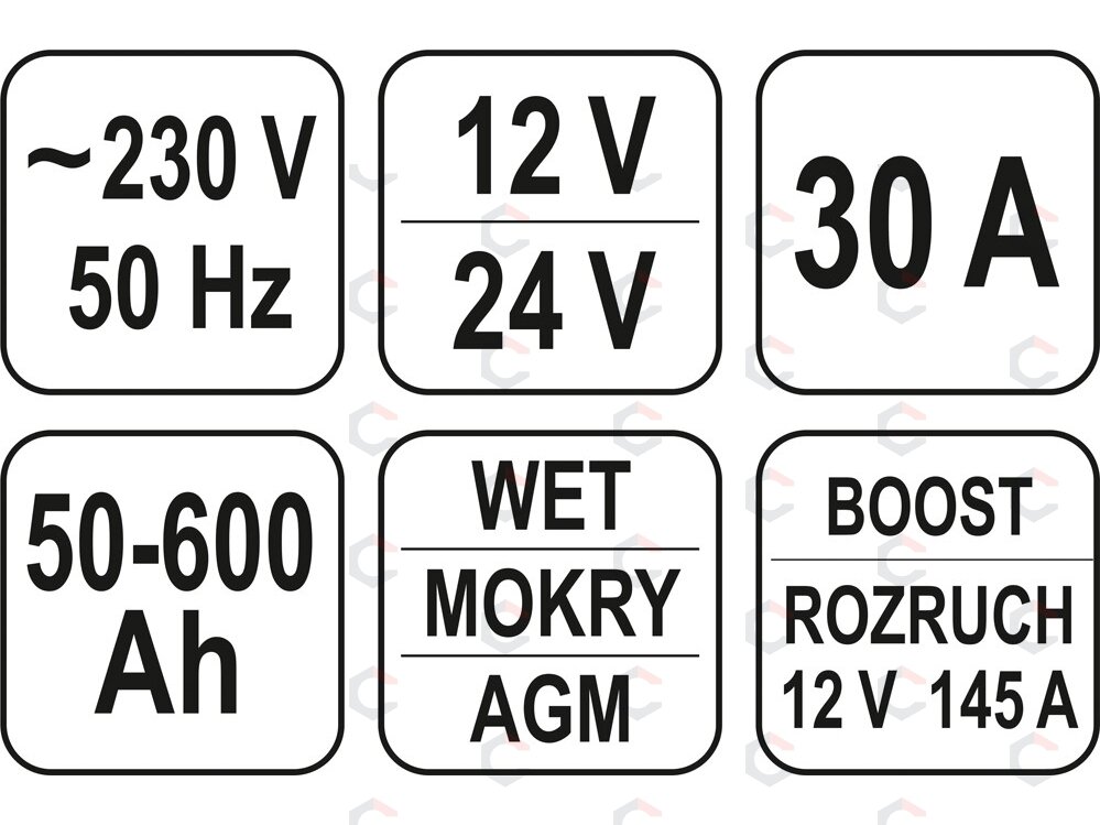 Skaitmeninis pakrovėjas DC 12V 30A / DC 24V 15A su 150AMP | užvedimo funkcija (YT-83052) 2 Skaitmeninis pakrovėjas DC 12V 30A / DC 24V 15A su 150AMP | užvedimo funkcija (YT-83052) 2