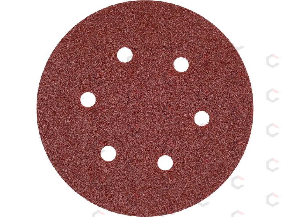 Šlifavimo popierius {velcro) | 6 skylės | 150 mm / P120 | 50 vnt. (YT-834585) 1 Šlifavimo popierius {velcro) | 6 skylės | 150 mm / P120 | 50 vnt. (YT-834585) 1