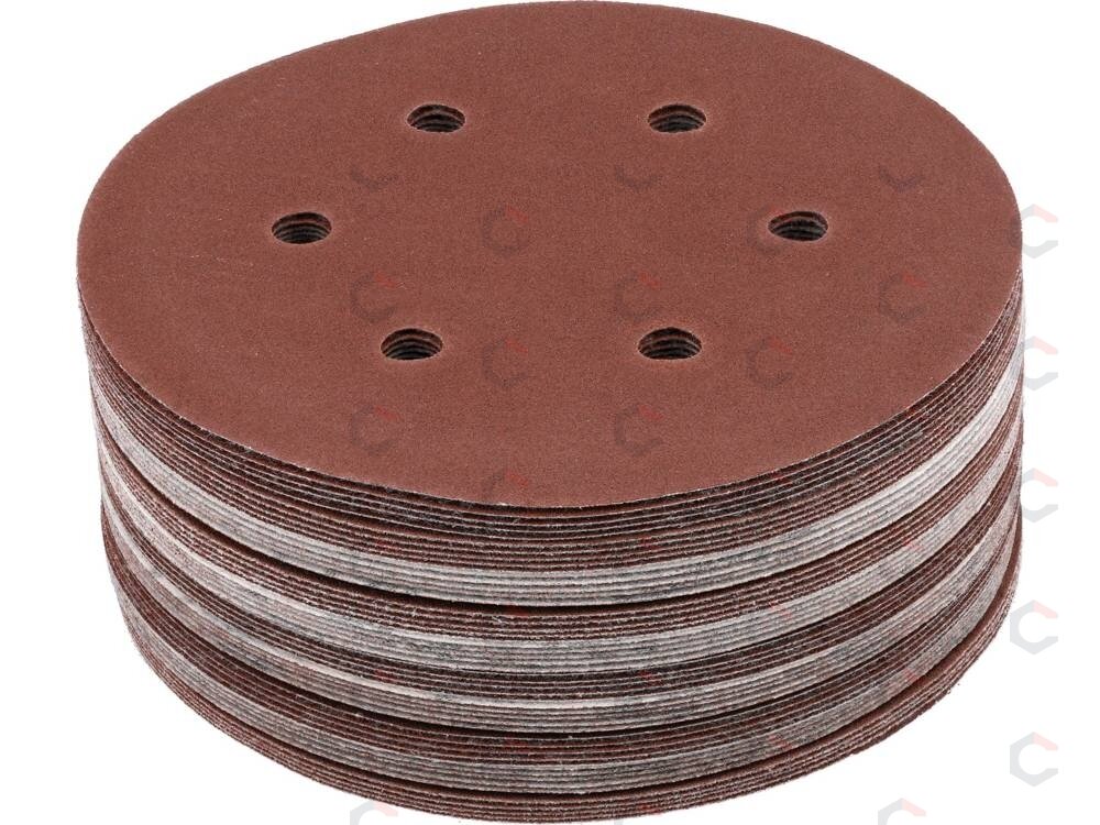 Šlifavimo popierius {velcro) | 6 skylės | 150 mm / P150 | 50 vnt. (YT-834586)