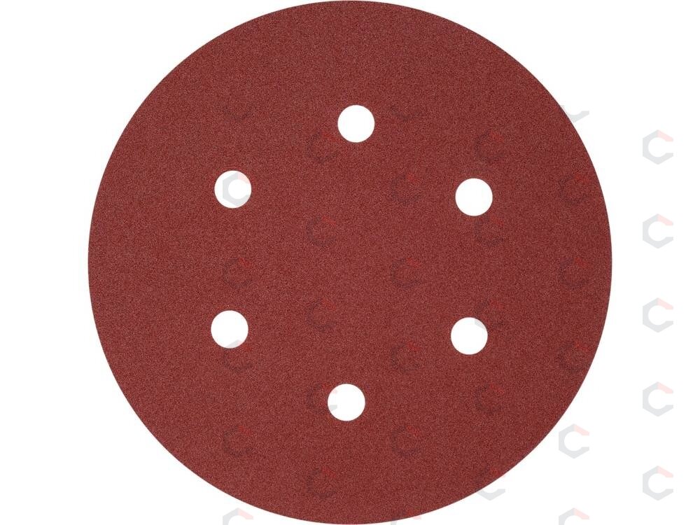 Šlifavimo popierius {velcro) | 6 skylės | 150 mm / P180 | 50 vnt. (YT-834587) 1 Šlifavimo popierius {velcro) | 6 skylės | 150 mm / P180 | 50 vnt. (YT-834587) 1