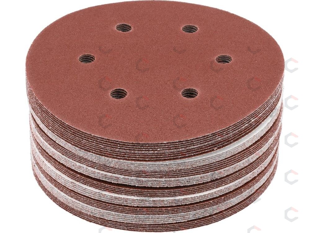 Šlifavimo popierius {velcro) | 6 skylės | 150 mm / P80 | 50 vnt. (YT-834583) Šlifavimo popierius {velcro) | 6 skylės | 150 mm / P80 | 50 vnt. (YT-834583)