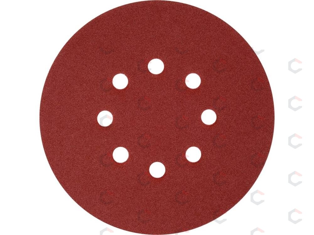 Šlifavimo popierius {velcro) | 8 skylės | 150 mm / P180 | 50 vnt. (YT-834597) 1 Šlifavimo popierius {velcro) | 8 skylės | 150 mm / P180 | 50 vnt. (YT-834597) 1