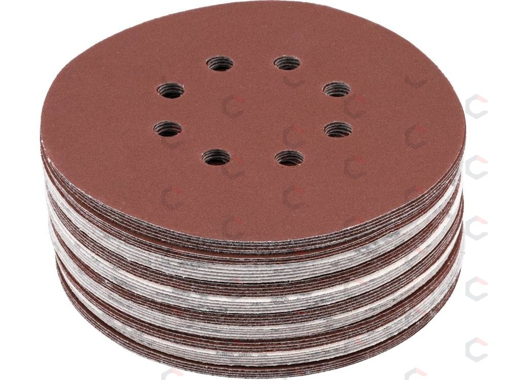 Šlifavimo popierius {velcro) | 8 skylės | 150 mm / P220 | 50 vnt. (YT-834598)