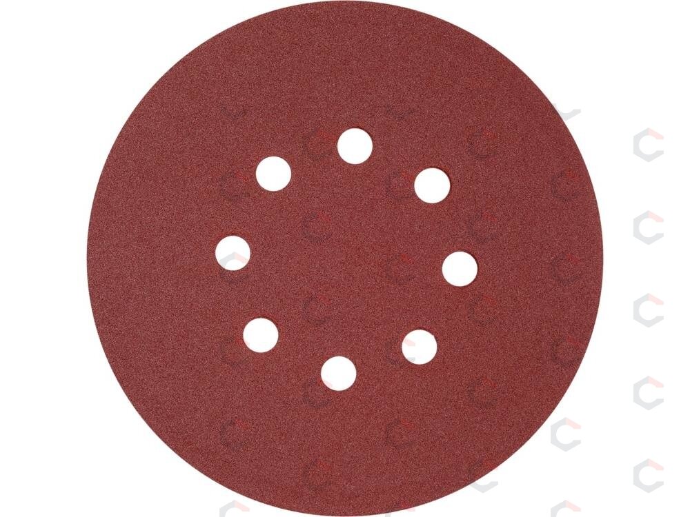 Šlifavimo popierius {velcro) | 8 skylės | 150 mm / P240 | 50 vnt. (YT-834599) 1