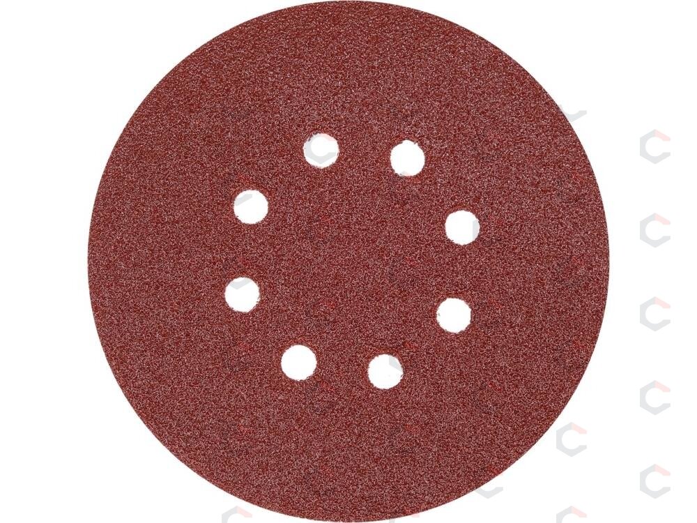 Šlifavimo popierius {velcro) | 8 skylės | 150 mm / P60 | 50 vnt. (YT-834592) 1 Šlifavimo popierius {velcro) | 8 skylės | 150 mm / P60 | 50 vnt. (YT-834592) 1