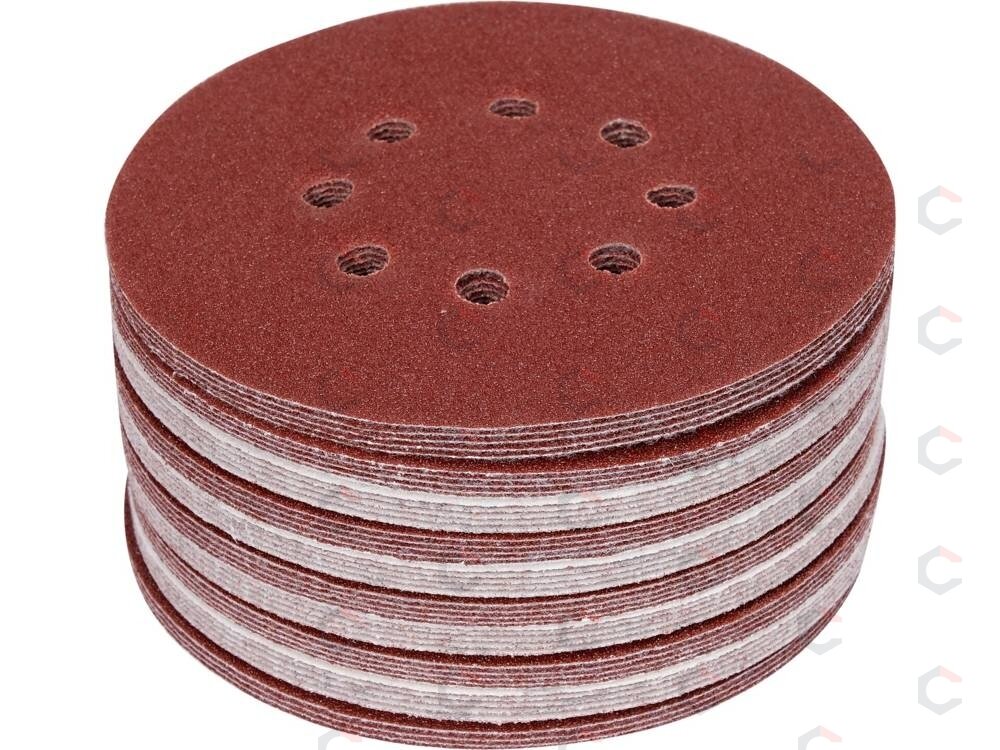 Šlifavimo popierius {velcro) | 8 skylės | 150 mm / P60 | 50 vnt. (YT-834592) Šlifavimo popierius {velcro) | 8 skylės | 150 mm / P60 | 50 vnt. (YT-834592)