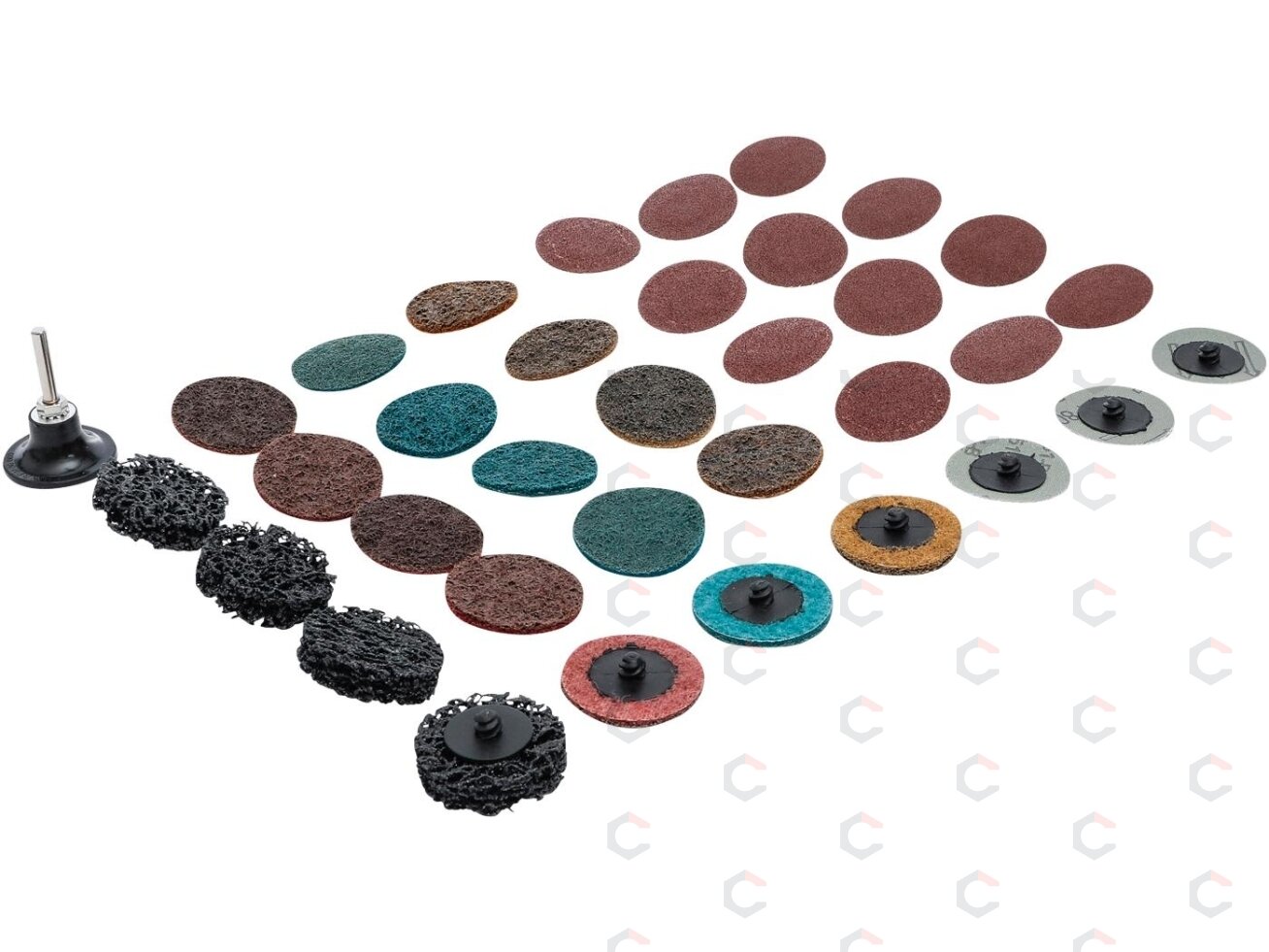 Šlifavimo padai / šveitimo angalių rinkinys | Ø 50 mm | 35 vnt. (6649) Šlifavimo padai / šveitimo angalių rinkinys | Ø 50 mm | 35 vnt. (6649)
