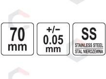 Slankmatis su gylmačiu | nerūdijančio plieno | 70 mm / 0,05 mm (YT-71990) 4 Slankmatis su gylmačiu | nerūdijančio plieno | 70 mm / 0,05 mm (YT-71990) 4