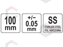 Slankmatis su gylmačiu | nerūdijančio plieno | 100 mm / 0,05 mm (YT-71993) 4 Slankmatis su gylmačiu | nerūdijančio plieno | 100 mm / 0,05 mm (YT-71993) 4