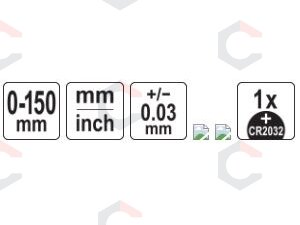 Elektroninis slankmatis | 0–150 mm | ekranas 2,4″ (YT-72020) 5 Elektroninis slankmatis | 0–150 mm | ekranas 2,4″ (YT-72020) 5